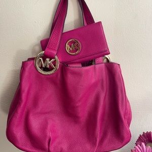 Michael Kors Leather Shoulder Bag with wallet